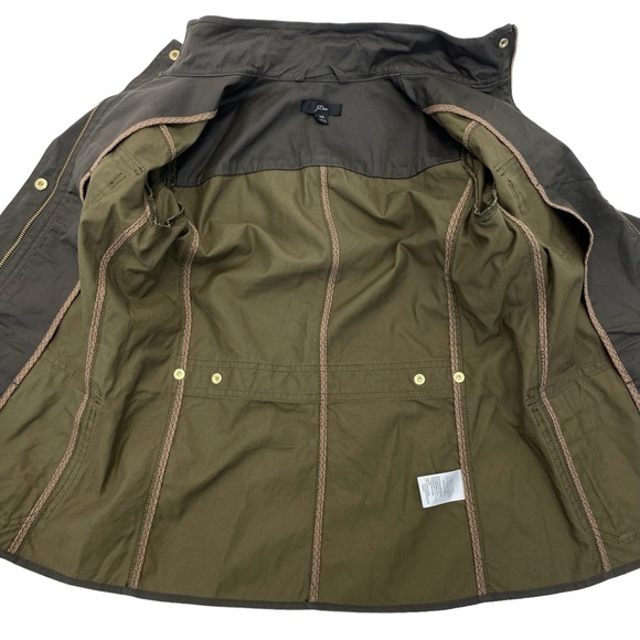 J. Crew Waxed Downtown Field Jacket Coat Size XS Green - Picture 11 of 16